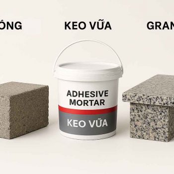 keo vữa, đá làm cầu thang