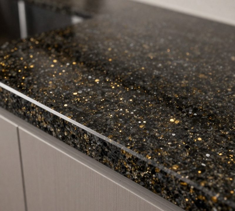 Đá Kim Sa Trung – vân đá granite đen ánh kim sa hạt vàng lấp lánh
