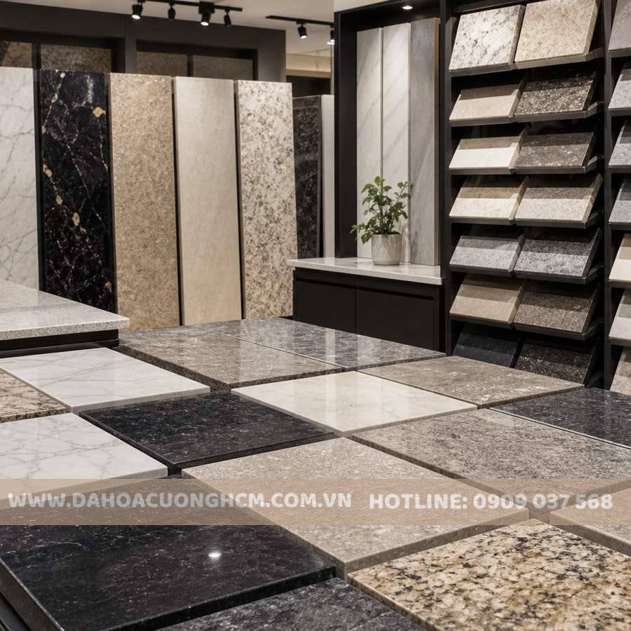 Mẫu đá bếp granite marble quartz cho báo giá đá bếp