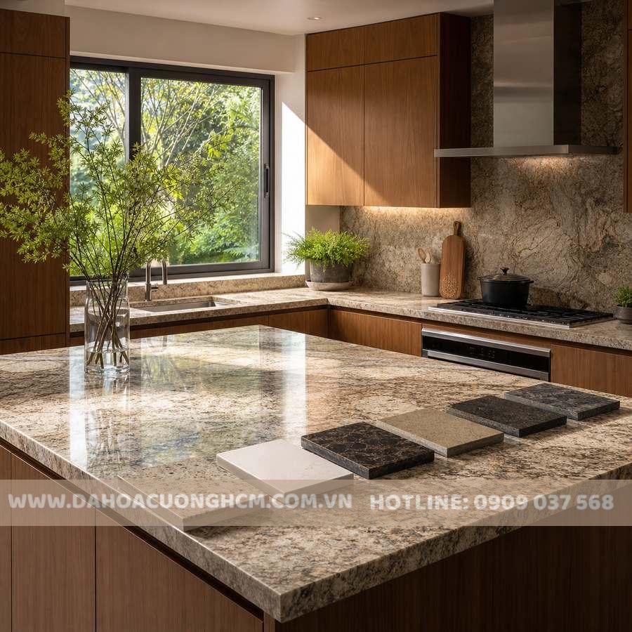 Đá ốp bếp granite cho phòng bếp hiện đại