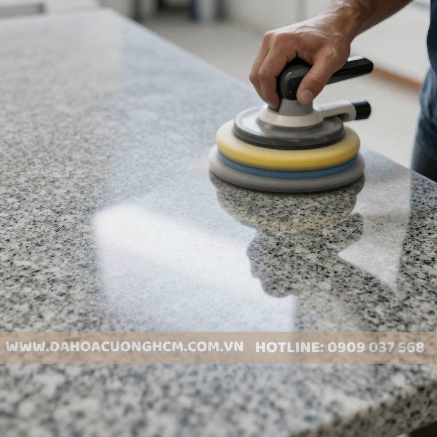 Featured - Các kỹ thuật mài cạnh, đánh bóng đá hoa cương sau thi công